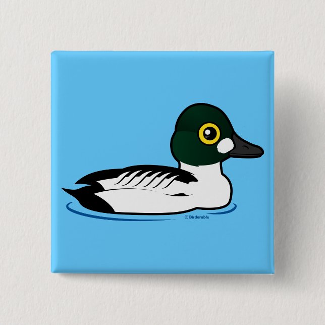 Birdorable Common Goldeneye Pinback Button (Front)