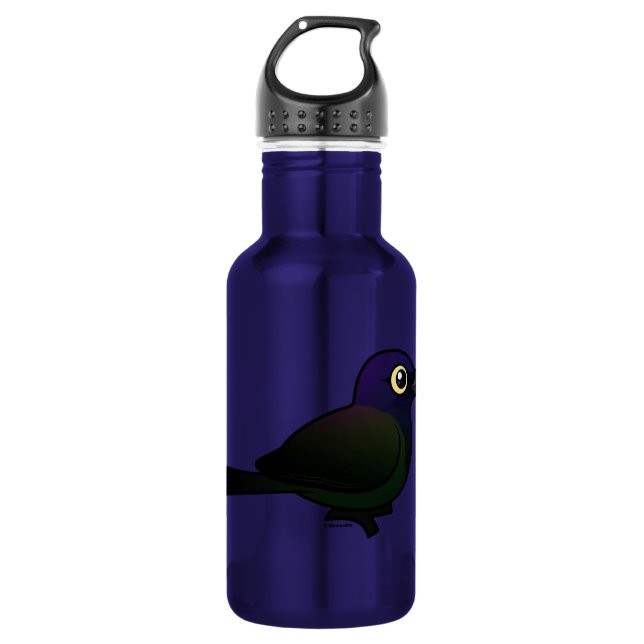 Birdorable Common Grackle Stainless Steel Water Bottle (Front)