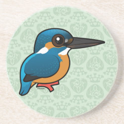 Customizable Common Kingfisher Sandstone Drink Coaster
