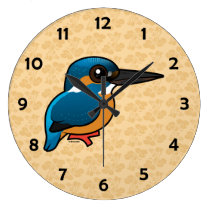 Customizable Common Kingfisher Large Round Wall Clock
