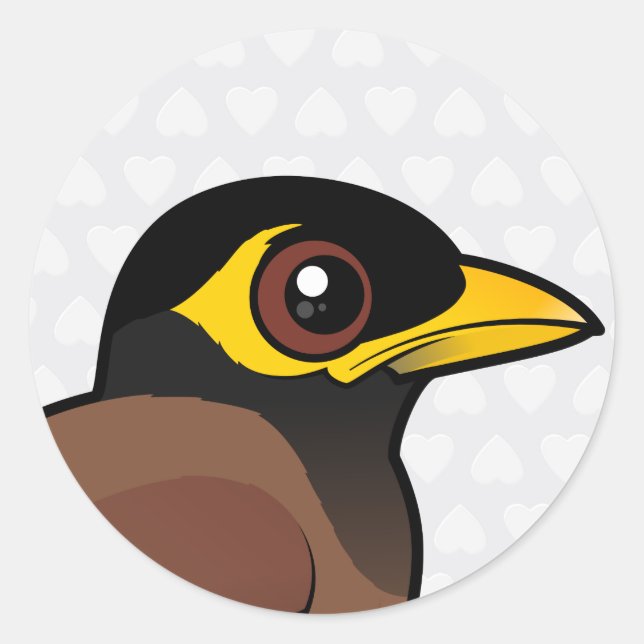 Birdorable Common Myna Classic Round Sticker (Front)