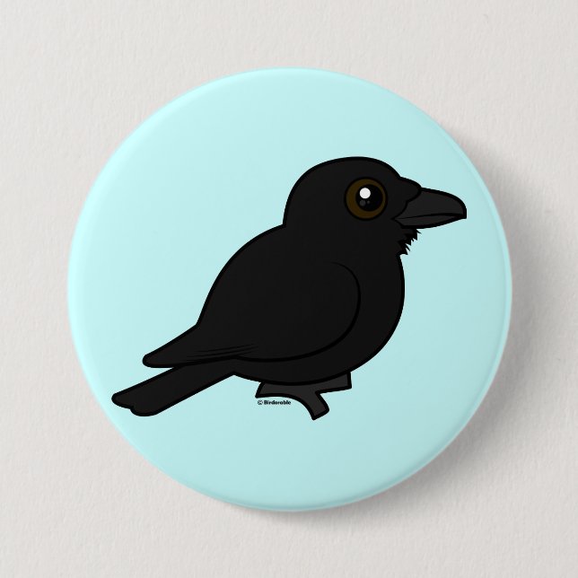 Birdorable Common Raven Button (Front)