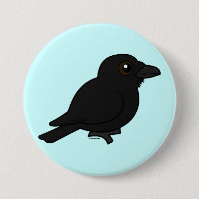Birdorable Common Raven Button