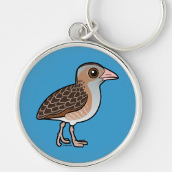 Birdorable Corn Crake Premium Round Keychain