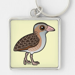 Birdorable Corn Crake Premium Square Keychain