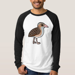 Birdorable Corn Crake Men's Canvas Long Sleeve Raglan T-Shirt