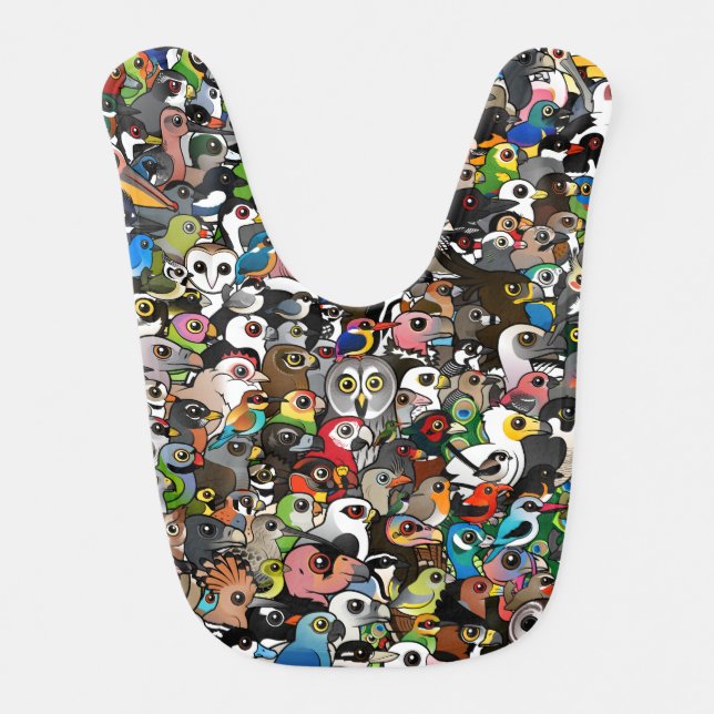 Birdorable Crowd Baby Bib (Front)
