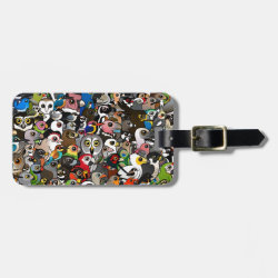 Birdorable Crowd Small Luggage Tag with leather strap