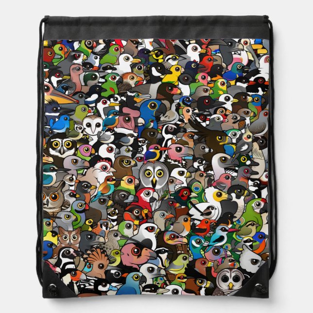 Birdorable Crowd Drawstring Bag (Front)