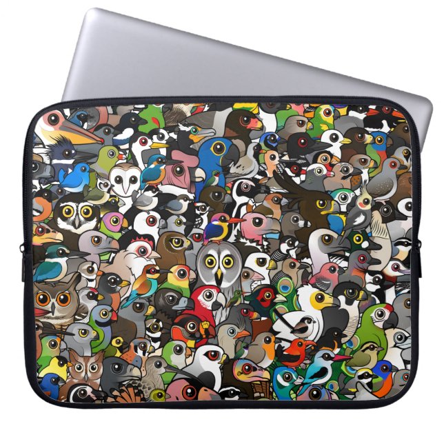 Birdorable Crowd Laptop Sleeve (Front)