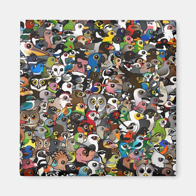 Birdorable Crowd Magnet (Front)