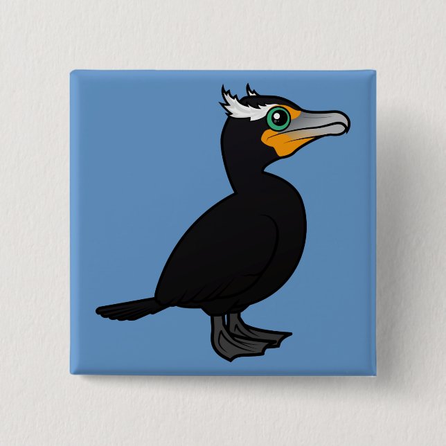 Birdorable Double-crested Cormorant Button (Front)