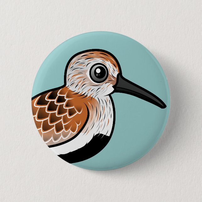 Birdorable Dunlin Pinback Button (Front)