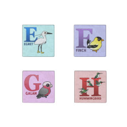 Birdorable E-F-G-H Stone Magnet Marble Magnet