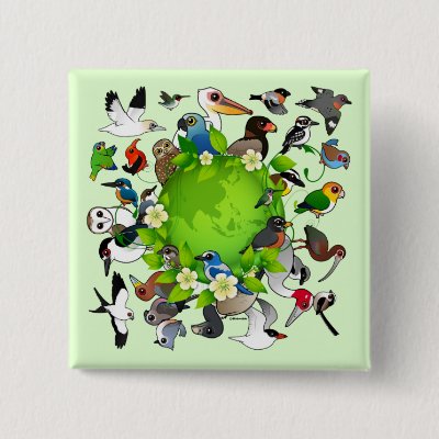 Birdorable Earth Day Button