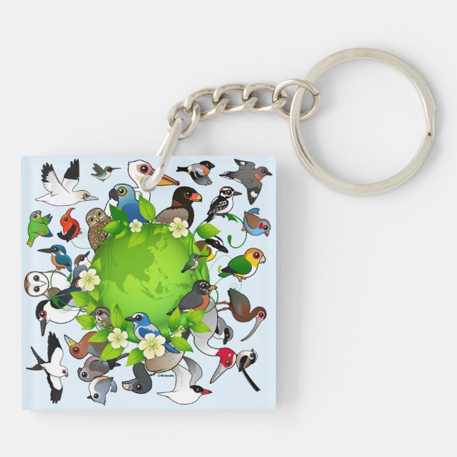 Birdorable Earth Day Keychain (Back)