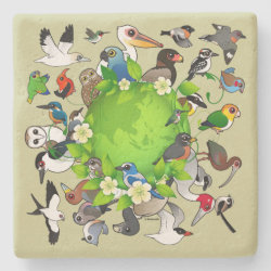 Birdorable Earth Day Limestone Coaster