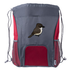 Eastern Phoebe Drawstring Backpack with Bottle Holders