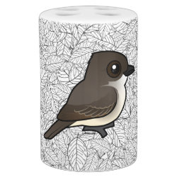 Eastern Phoebe Toothbrush Holder and Soap Dispenser Set
