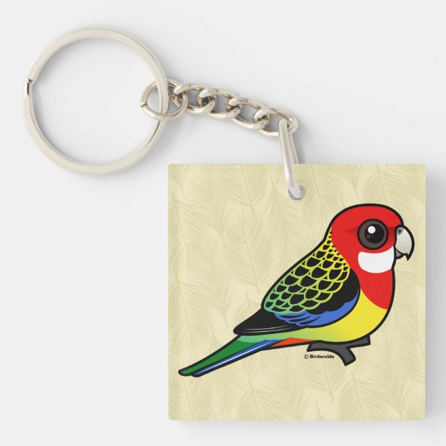 Birdorable Eastern Rosella Keychain (Front)