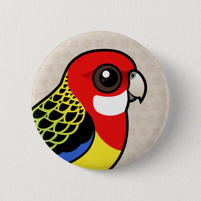 Birdorable Eastern Rosella Pinback Button (Front)