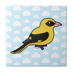 Eurasian Golden Oriole Small Ceremic Tile (4.25