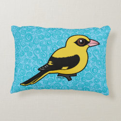 Eurasian Golden Oriole Brushed Polyester Accent Pillow