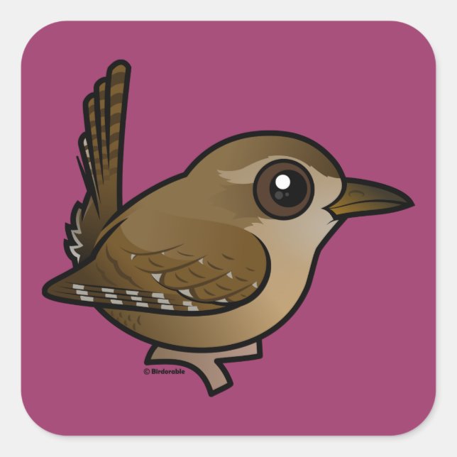 Birdorable Eurasian Wren Square Sticker (Front)