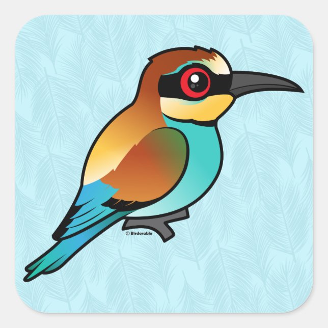 Birdorable European Bee-eater Square Sticker (Front)