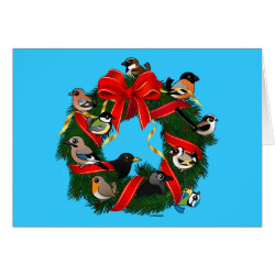 Birdorable European Garden Birds Christmas Wreath Greeting Card