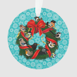 Birdorable European Garden Birds Christmas Wreath Circle Acrylic Ornament