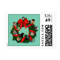 Birdorable European Garden Birds Christmas Wreath Small Stamp 1.8
