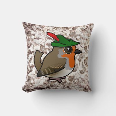 Birdorable European Robin Hood Throw Pillow