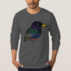 European Starling Men's American Apparel Fine Jersey Long Sleeve T-Shirt