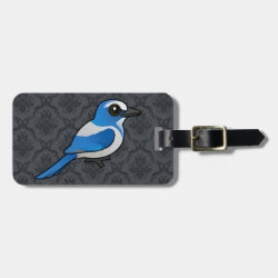 Florida Scrub-Jay Small Luggage Tag with leather strap