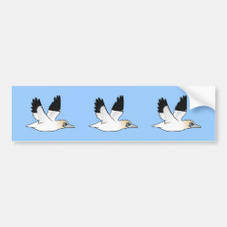 Flying Northern Gannet Bumper Sticker