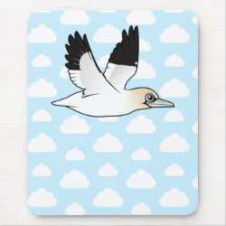 Flying Northern Gannet Mousepad