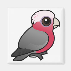 Birdorable Galah (crest down) Square Magnet