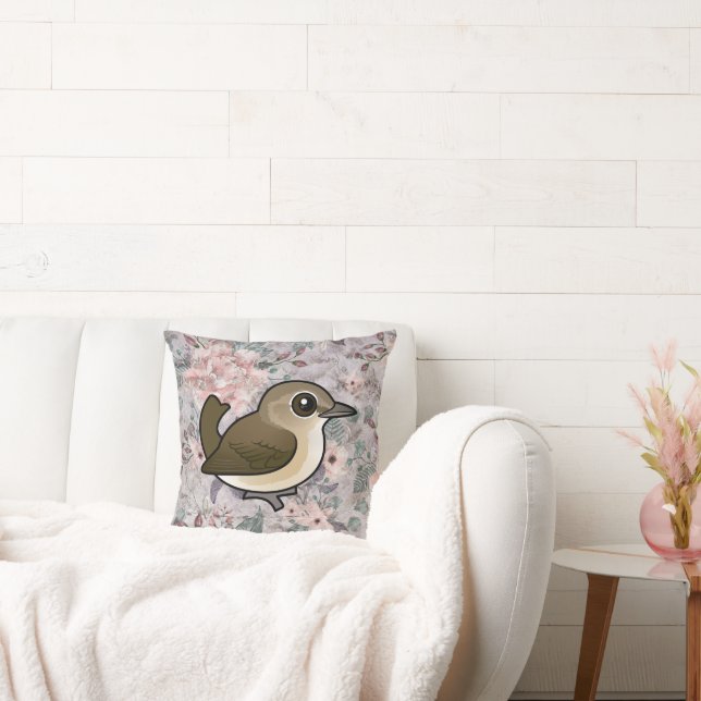 Birdorable Garden Warbler Throw Pillow (Couch)