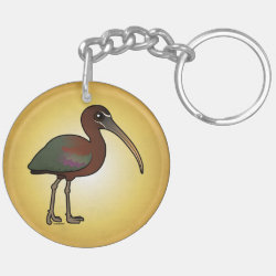 Glossy Ibis Circle Keychain (double-sided)