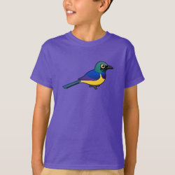 Children's PARAKEETS Kids T-Shirt GLITTER Shirt Light Blue 