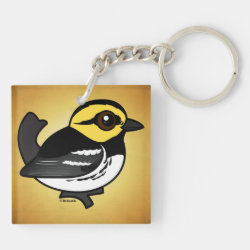 Golden-cheeked Warbler Square Keychain (double-sided)