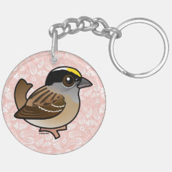 Golden-crowned Sparrow Circle Keychain (double-sided)