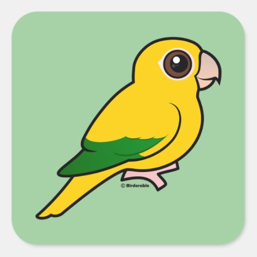 Birdorable Golden Parakeet Square Sticker