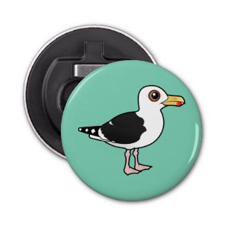 Great Black-backed Gull Button Bottle Opener