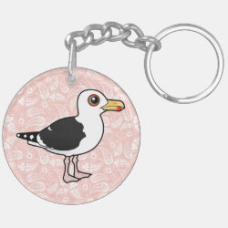 Great Black-backed Gull Circle Keychain (double-sided)