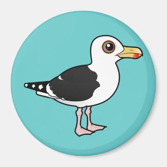 Great Black-backed Gull Round Magnet