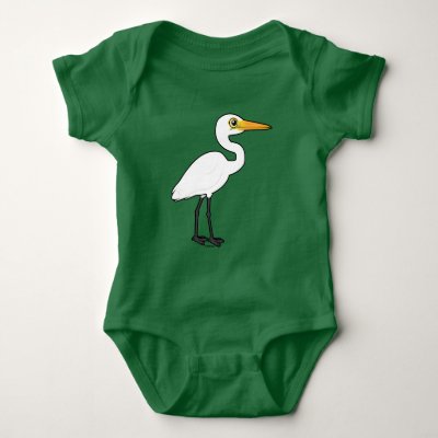 Birdorable Great Egret Baby Bodysuit