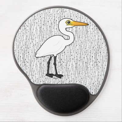 Birdorable Great Egret Gel Mouse Pad