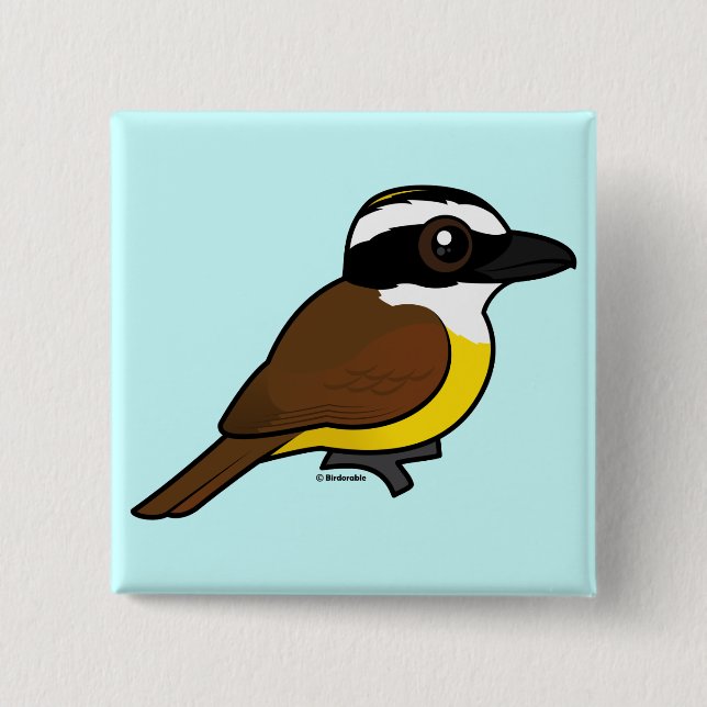Birdorable Great Kiskadee Pinback Button (Front)